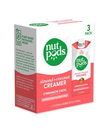 Nutpods Cinnamon Swirl Dairy-Free Creamer 3-Pack | Unsweetened, Vegan, Whole30, Gluten-Free - Buy Online on GoSupps.com