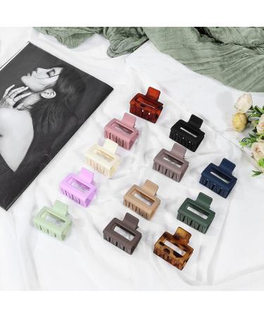 12 Matte Medium Hair Clips, 2-Inch Thick Square Tweezers, Non-Slip Medium Claw Hair Clips for Thin Hair - Small and Medium-Sized Hair Clips for Women and Girls - Buy Online on GoSupps.com