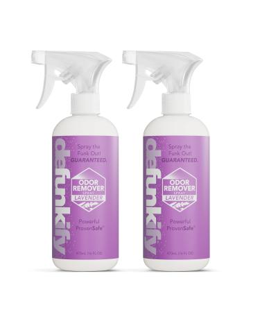 Defunkify Odor Remover Spray | Good as Linen Spray, Shoe Deodorizer, Pet Odor Eliminator | with Ionic Silver & Pure Essential Oil Scent | 32 fl oz (2-Pack of 16 fl oz bottles) (Lavender) Lavender 16 Fl Oz (Pack of 2)