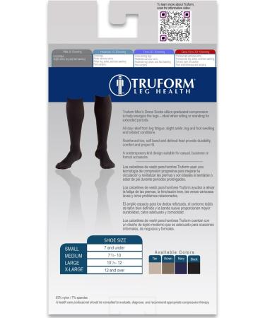 Truform Compression Socks for Men - 8-15 mmHg Knee High Dress Socks Brown Small (Pack of 2) - International Shipping Available - Buy Online on GoSupps.com