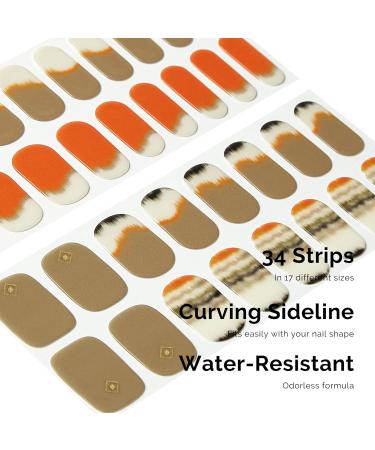 NAILOG Semi Cured Gel Nail Strips 34 pcs Salon-Quality Gel Nail Stickers Long Lasting Nail Wraps for Women with Soft Gel Finish (Evoking) - Buy Online on GoSupps.com