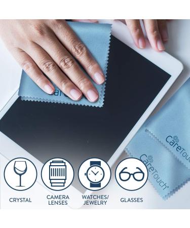 Care Touch Microfiber Cleaning Cloths 12 Pack - Lint Free for Glasses, Screens, Lenses - 6x7 Blue - Buy Online on GoSupps.com
