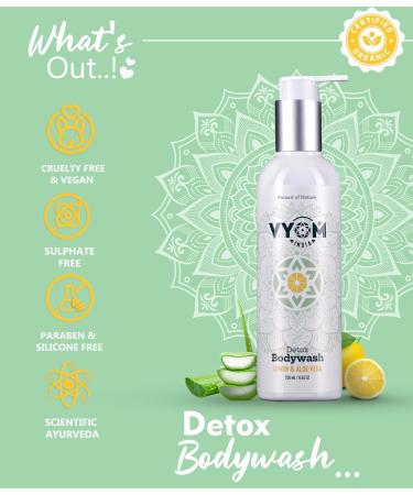 Vy o m Detoxifying Body Wash with Aloe Vera & Lime | Purely Organic & Plant-Based Detox Bath | 250ML (8.45oz) - Rejuvenate Your Skin - Buy Online on GoSupps.com