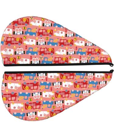Hair Towel Wrap - Quick Drying Hair Turban with Button | Cartoon Traffic Design for Easy Use - Buy Online on GoSupps.com