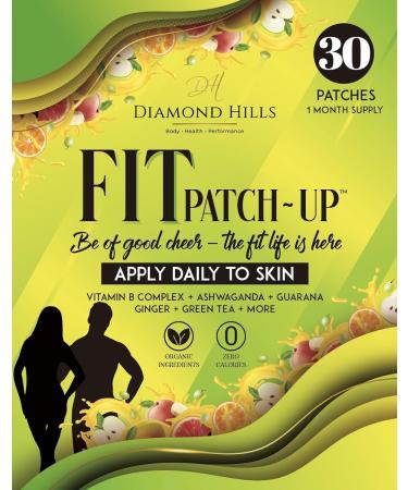 Diamond Hills Fit Patch-Up: 30ct Daily Patches with Vitamin B12, Ashwagandha, Green Tea, Guarana for Fitness Energy Endurance - Organic, No Calories, Sugar-Free - Buy Online on GoSupps.com