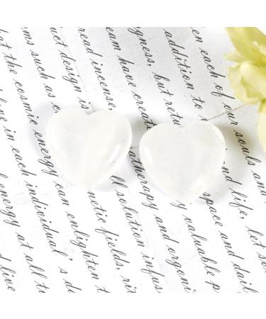 SoulNioi White Crystal Heart Stone Mini Love Pocket Stones - Set of 2 | Tumbled Worry Stone for Reiki Meditation Therapy and Stress Relief | Healing Crystals for Home Decor - 20mm - Buy Online on GoSupps.com
