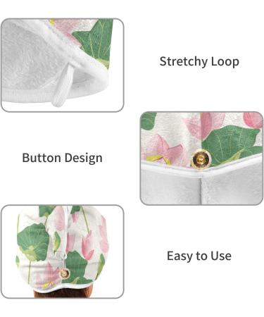 Lotus Flower Leaf Hair Towel 2 Pack | Super Absorbent Quick Dry Hair Turbans for Women & Girls - Buy Online on GoSupps.com