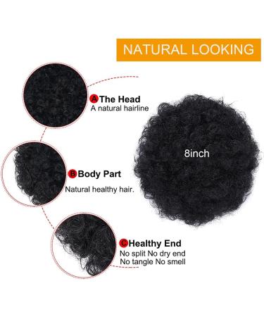 Afro Puff Drawstring Ponytail Extension for Black Women Synthetic Short Afro Kinkys Curly Afro Bun Extension Hairpieces Updo Hair Extensions with Two Clips (Black-1B) (Large(pack of 1) 1B#) Large(pack of 1) 1B# - Buy Online on GoSupps.com