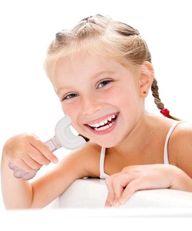 U-Shaped Toothbrush Kids Food Grade Soft Silicone Brush Head for Kids Age 2-6 360 Oral Teeth Cleaning Design for Toddlers and Children - Baby Toothbrush - U Shaped Toothbrush Kids Pink - Buy Online on GoSupps.com