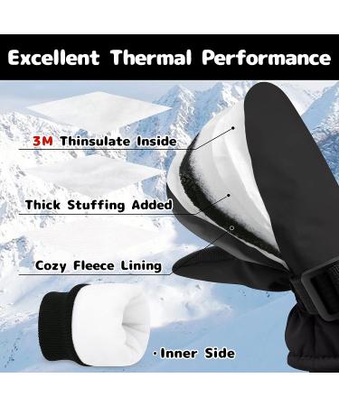 Olreco Toddler Snow Gloves - Waterproof Winter Mittens for Kids 3-4 Years - Black - Buy Online on GoSupps.com