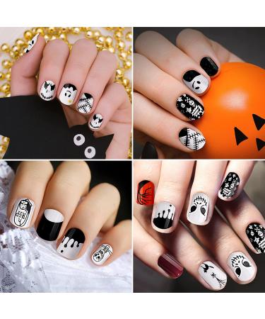 288 Pc Halloween Fake Nails Short Square Glossy Acrylic Artificial Nails - Pumpkin Spider Pattern (Simple Style) - Buy Online on GoSupps.com