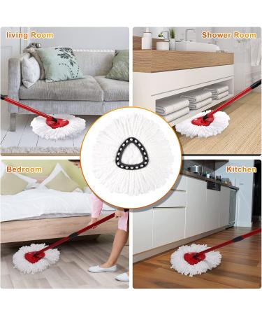DTOPNIOR 3 Pack Microfiber Spin Mop Head Replacement - Easy Cleaning Refills for Floor Mops - Compatible with EasyWring 1 Tank System - 3 Pack White - Buy Online on GoSupps.com
