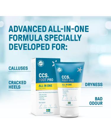 CCS All In One Foot Cream 100ml - Foot Pro Cream for Cracked Heels, Dry Skin & Calluses - Moisturizing Formula for Very Dry Feet - Buy Online on GoSupps.com