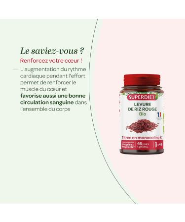 SUPERDIET - RED RICE YEAST - Organic - Vegan - Titled in monacolin K - Made in France - 45 capsules - Buy Online on GoSupps.com
