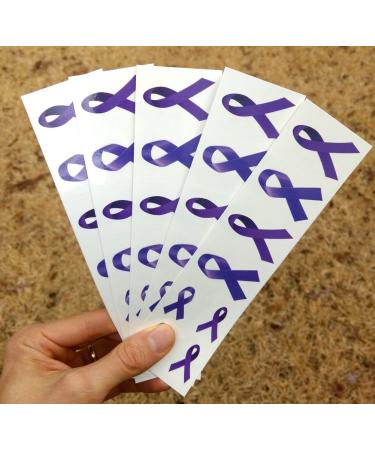 40 Purple Ribbon Temporary Tattoos - Pancreatic Cancer Awareness Tattoos - Buy Online on GoSupps.com