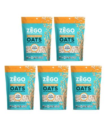 ZEGO Double Protein Raw Oats, Organic, Purity Protocol Gluten Free, GIyphosate Free, 14oz Bags, Bundle of 5 Bags (70oz total)… Bundle of 5 14 Ounce (Pack of 5)