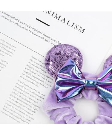 Lanmerry Purple Mermaid Sequin Velvet Scrunchies Hair Ties - Mermaid-FQ - Buy Online on GoSupps.com