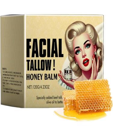 scyca Facial Tallow Honey Balm | 120g Tallow and Honey Balm Nourishing Beef Tallow Honey Balm Tallow Moisturiser Firming Face Cream for Face and Body Use Restores Skin Radiance - Buy Online on GoSupps.com