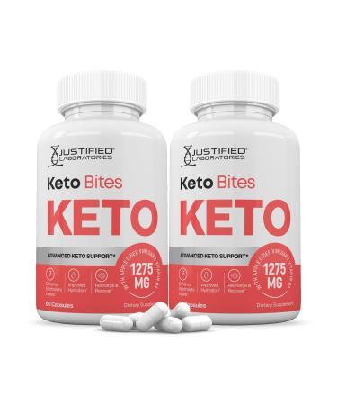 Justified Laboratories (2 Pack) Keto Bites ACV Pills 1275MG Formulated with Apple Cider Vinegar Keto Support Blend Alternative to Gummies 120 Capsules