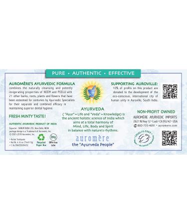 Auromere Ayurvedic Herbal Toothpaste - Fresh Mint 4.16 oz | Natural Teeth Whitening & Fresh Breath - Buy Online on GoSupps.com