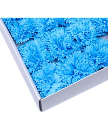 Bathroom Luxury - 10x of Craft Soap Flowers - Carnations - Sky Blue - Buy Online on GoSupps.com