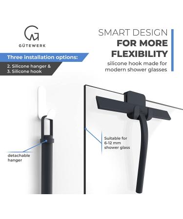 GTEWERK 9 Inch Black Shower Squeegee for Glass Doors and Windows - Small Rubber Squeegee for Cleaning Shower and Window - Glass Cleaner for Shower Doors - Buy Online on GoSupps.com