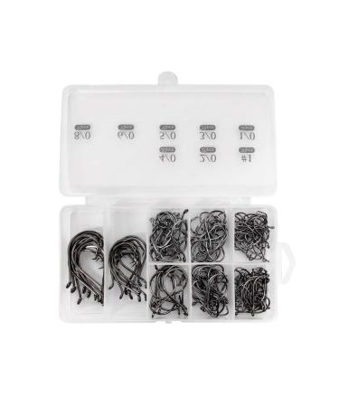150PCS Circle Hooks, Strong High Carbon Steel Fresh and Saltwater Fishing Hooks, Variety of Different Sizes Circle Hook - Size:#1 1/0 2/0 3/0 4/0 5/0 6/0 8/0