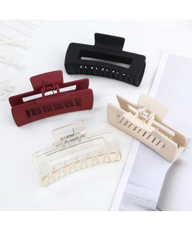 Sisiaipu 4.1 Inch Large Hair Claw Clips 12 Pcs for Thick Hair - Matte Square Hair Clips for Women and Girls - Buy Online on GoSupps.com