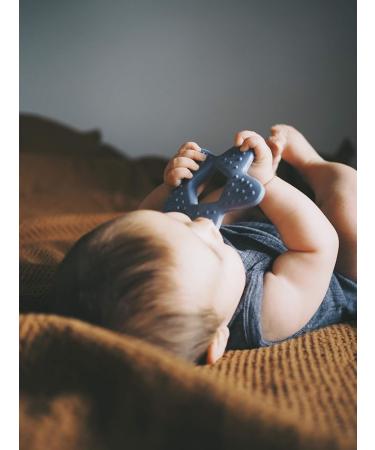 Filibabba Star Teether for Babies | Natural Rubber Teething Ring | Powder Blue Teething Aid - Buy Online on GoSupps.com