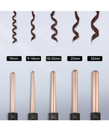 janelove Hair Curler Curling Wand for Long Hair Curling Wand Set with 5 Ceramic Barrels from 9/18/25/32 mm 150 -210 Temperature Control with Heat Resistant Glove - Buy Online on GoSupps.com