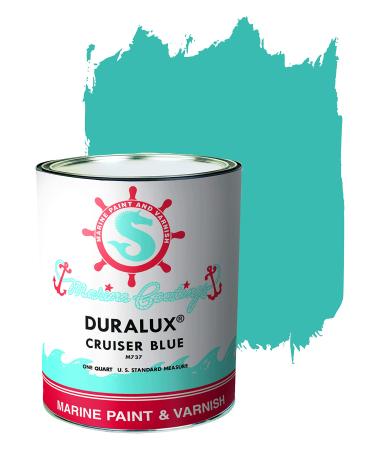 DURALUX Marine Enamel, Cruiser Blue, 1 Quart, Topside Paint for Boats and Other Onshore or Offshore Marine Maintenance Applications, Adheres to Steel, Metal, Wood, Fiberglass & Aluminum 1 Quarts (Pack of 1)