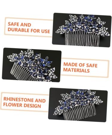 Didiseaon Dark Blue Hair Comb Wedding Rhinestone Hair Clip Girls Barrettes for Hair Floral Hair Comb Bridal Glitter Barrette Hair Combs European and American Zinc Alloy Bride Wig - Buy Online on GoSupps.com