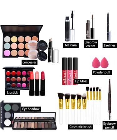 CHSEEA Complete Makeup Gift Set - All-in-One Starter Kit for Teens & Adults | Lip Gloss, Concealer, Eyeshadow Palette | Highly Pigmented Cosmetic Set (24PCS) - Buy Online on GoSupps.com