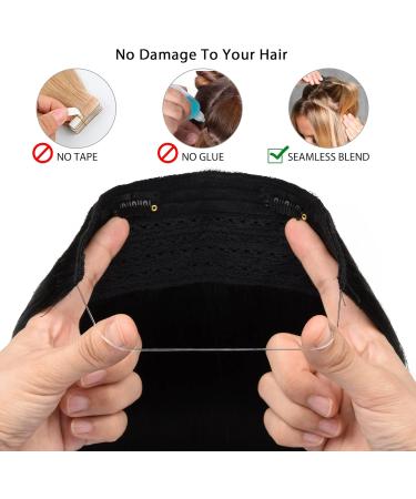 Kun na Hair Wire On Hair Extensions Invisible Double Drawn Long Hair Pieces with Adjustable Size Heat-Resistant Silky Straight Remy Human Hair Fishing Line Hair Extensions(14 inch 1) 14 inch #1 - Buy Online on GoSupps.com