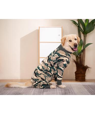 Rehabilitation Suit for Medium & Large Dogs | Breathable Full Body Pajamas | Post-Op Skin & Wound Protection | 32 Camo Design - Buy Online on GoSupps.com
