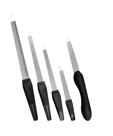 SONNENSCHEIN by Hans Kniebes Set of 5 Sapphire Nail Files Coarse/Fine for Manicure and Pedicure Black