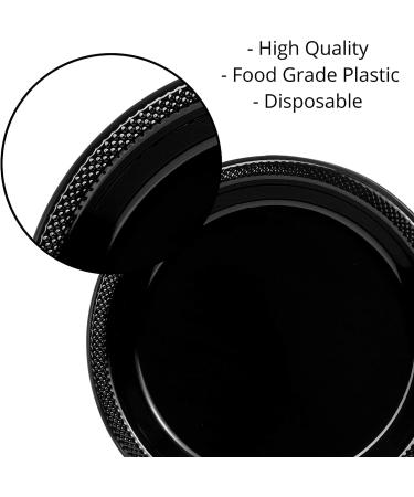 Black Plastic Plates - 10 Inch, 50 Count - Disposable Dinner Party Plates for All Occasions - Buy Online on GoSupps.com