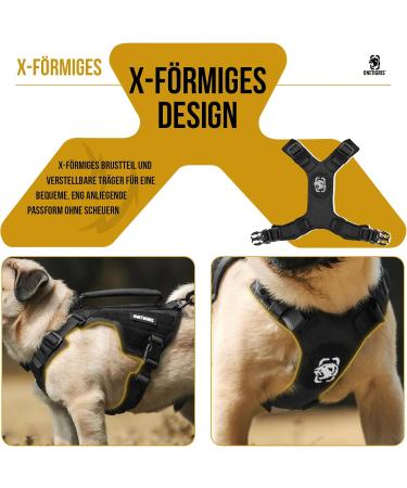 Oneigris Dog Harness & Leash Set | Mini Trooper Puppy Dishes for Extra Small to Medium Dogs - Black XS - Buy Online on GoSupps.com