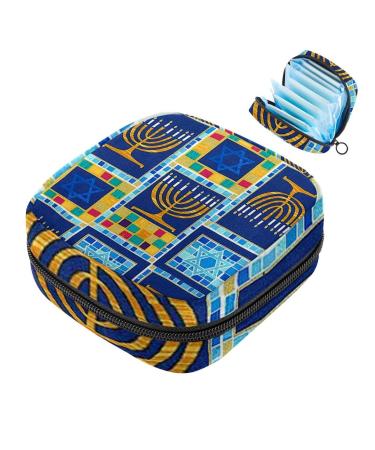 Jewish Hanukkah Festival-napketten storage bag menstrual pad bag portable menstrual cup bag with zipper for teenagers girls women women