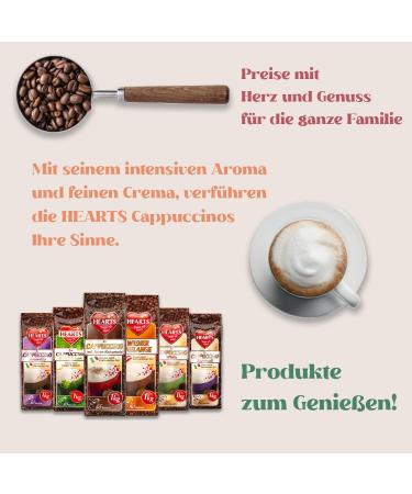 Hearts Cappuccino Mix 6 x 1kg Sample Pack (Viennese Mix Irish Cream Amaretto Caramel White and with a Fine Cocoa Note) - Family Pack - Buy Online on GoSupps.com