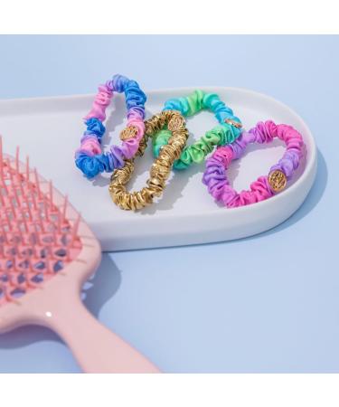 Lilly Pulitzer Mini Scrunchies 4 Piece Scrunchie Set for Women and Girls Cute Mini Hair Ties Hair Bands for Women's Hair (Gold Lam /Ombre) - Buy Online on GoSupps.com