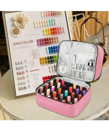 Movstriker Nail Polish Organiser Bag Double Layer Nail Varnish Storage Holds 30 Bottles and A Nail Lamp Traveling Nail Polish Storage Case Portable Nail Lipstick Beauty Tools Box(Pink) - Buy Online on GoSupps.com