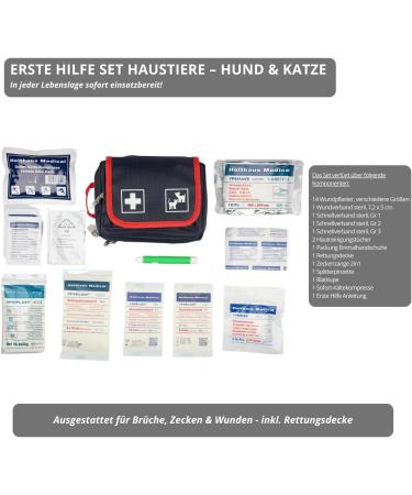 First Aid Set for Pets - Dog & Cat Emergency Kit with Belt Clip Tweezers Tick Pliers Cooling Compress - Ideal for Backpacks | Hierbeidir Medical - Buy Online on GoSupps.com