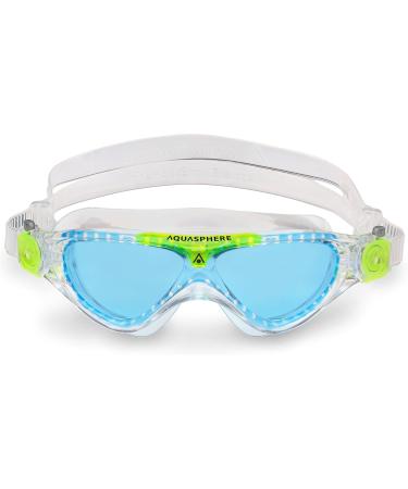 Aquasphere Vista JR Swimming Goggles for Kids | UV Protection Leak-Free Silicone Seal | Perfect for Boys & Girls Ages 6+ - Transparent & Light Green-Blue Lens - Buy Online on GoSupps.com