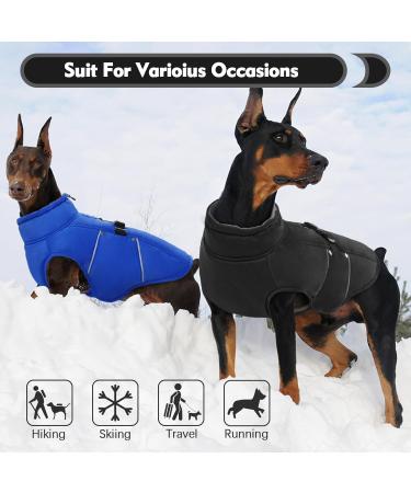 Kuoser Winter Dog Coat | Warm Reflective Jacket for Small Dogs | Black & Gray | Ideal for Cold Weather - Buy Online on GoSupps.com