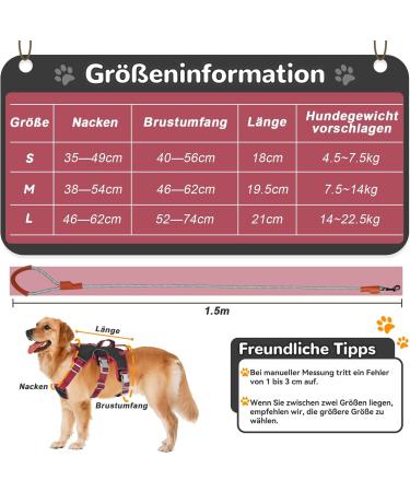 Multi-Purpose Dog Harness & Leash Set - Outbreak-Proof Anti-Train Safety Harness for Small & Medium Dogs (Black M) - Buy Online on GoSupps.com