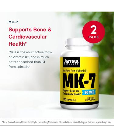 Jarrow Formulas MK-7 90 mcg - 240 Softgels for Strong Bones & Heart Health - Buy Online on GoSupps.com