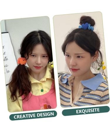 FRCOLOR Girl Hair Ties Heart Ruffled Hair Tie Heart Charm Hair Tie hair Women Scrunchies hair ties for girls scrunchies for women Ponytail Holders women's sweet cloth hair - Buy Online on GoSupps.com