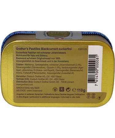 Grether's Pastilles Blackcurrant - Sugar-Free Value Pack (2 x 110g) + Free Pharmaperle Gift - International Shipping Available - Buy Online on GoSupps.com