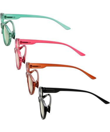 CessBlu 4 Pairs Oval Blue Light Blocking Computer Eyeglasses for Women - 2.5x Reading Glasses Set - Buy Online on GoSupps.com